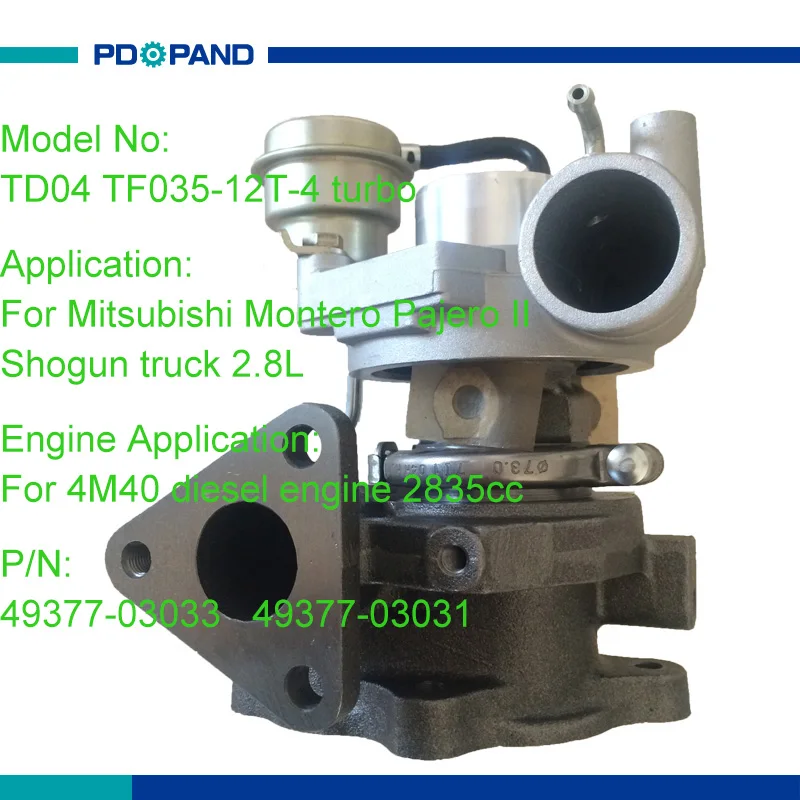 Oil Cooled motor turbo charger kit TD04 supercharger 49377-03033 49377-03031 for Mitsubishi Montero Pajero Shogun truck 2.8L
Oil Cooled motor turbo charger kit TD04 supercharger 49377-03033 49377-03031 for Mitsubishi Montero Pajero Shogun truck 2.8L