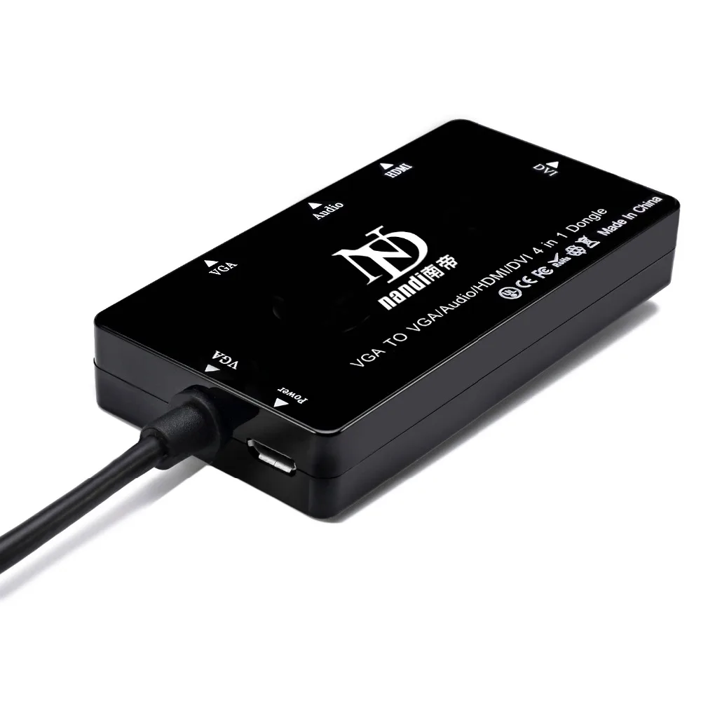 VGA 15 Pin к HDMI DVI 4IN1 адаптер с микро USB кабель питания и аудио 3 5 мм для ноутбуков
