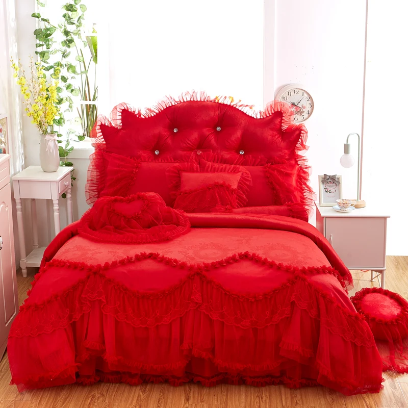 Purple pink red princess style korean Bedding set Full Queen King size Bed set Cotton jacquard Duvet cover Bed skirt 38
Purple pink red princess style korean Bedding set Full Queen King size Bed set Cotton jacquard Duvet cover Bed skirt 38