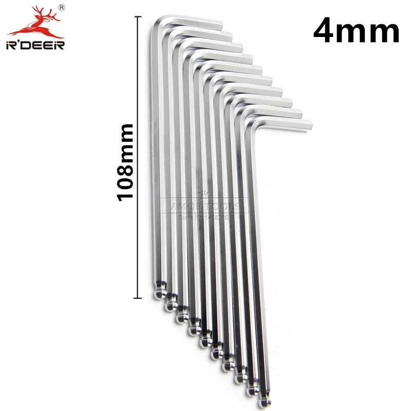 RDEER 4mm Hex Key Ball End Allen Key Wrench Multitool Chrome Vanadium Hexagon Metric Hand Tool Set 10pcs
RDEER 4mm Hex Key Ball End Allen Key Wrench Multitool Chrome Vanadium Hexagon Metric Hand Tool Set 10pcs