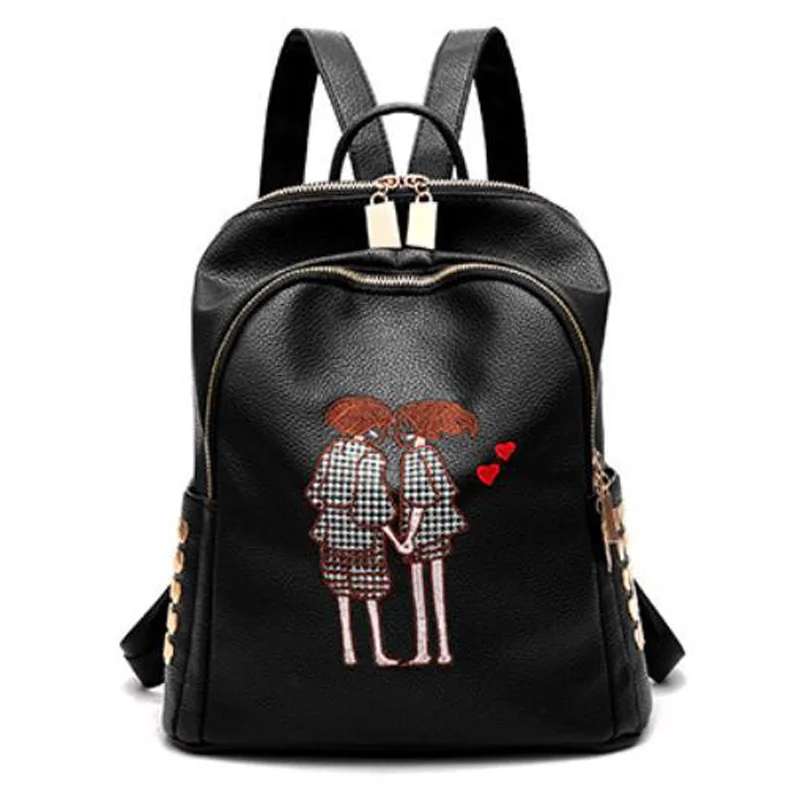Новый модный рюкзак с вышивкой из мультфильма женская школьная сумка через плечо