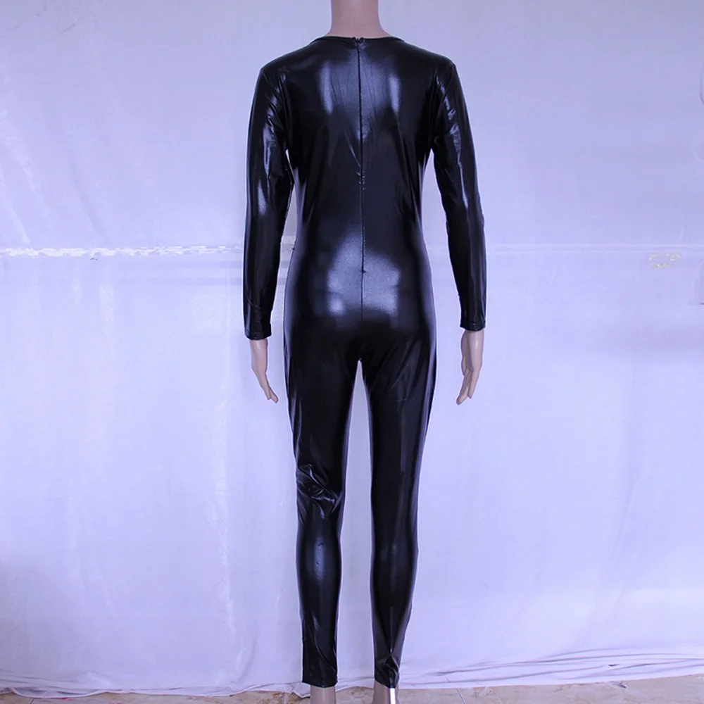 Sexy Wetlook Catsuits For Women Black Wet Look Faux Leather Vinyl Scoop Neck Long Jumpsuit Zipper Back Party Clubwear
Sexy Wetlook Catsuits For Women Black Wet Look Faux Leather Vinyl Scoop Neck Long Jumpsuit Zipper Back Party Clubwear