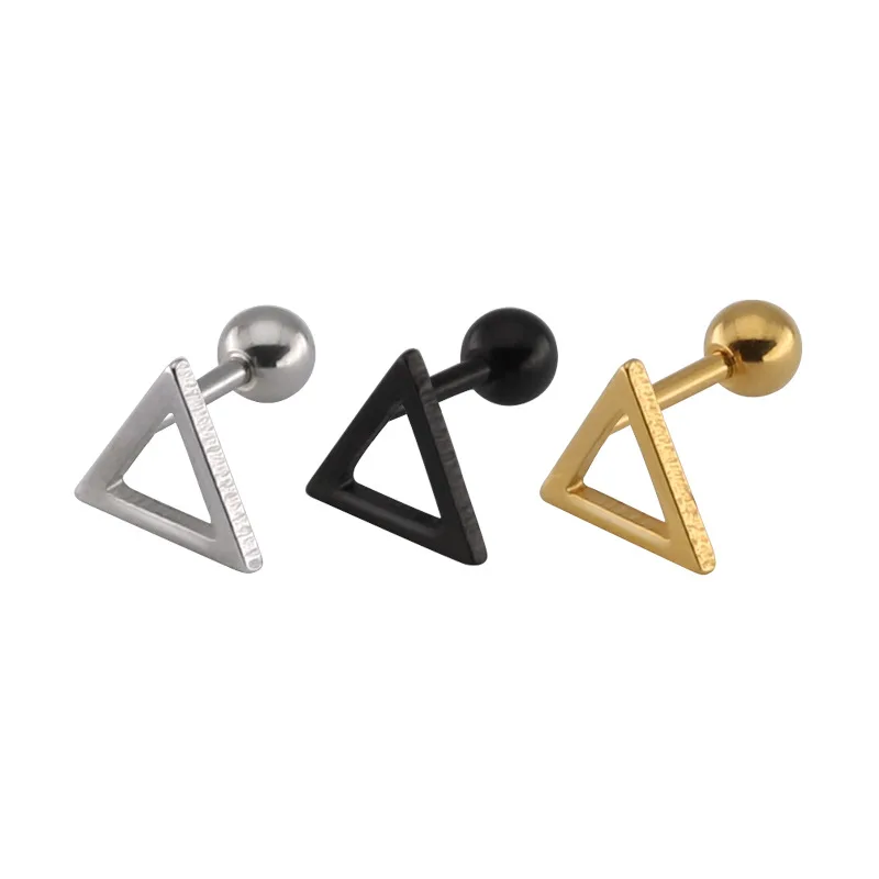 New Punk Stainless Steel Piercing Earrings Unisex Hollow Triangle Stud Earrings For Women
New Punk Stainless Steel Piercing Earrings Unisex Hollow Triangle Stud Earrings For Women