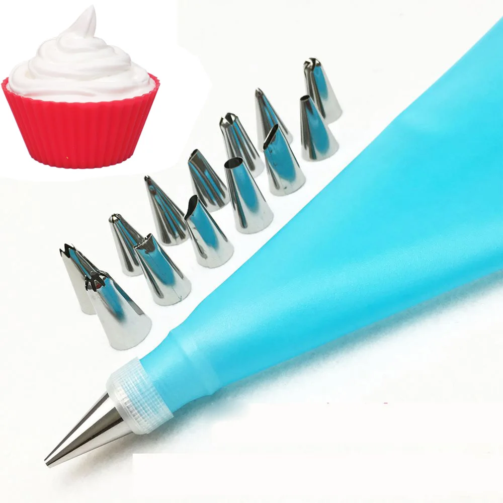 16 PCS/Set Silicone Kitchen Accessories Icing Piping Cream Pastry Bag + 14 Stainless Steel Nozzle Set DIY Cake Decorating tools
16 PCS/Set Silicone Kitchen Accessories Icing Piping Cream Pastry Bag + 14 Stainless Steel Nozzle Set DIY Cake Decorating tools