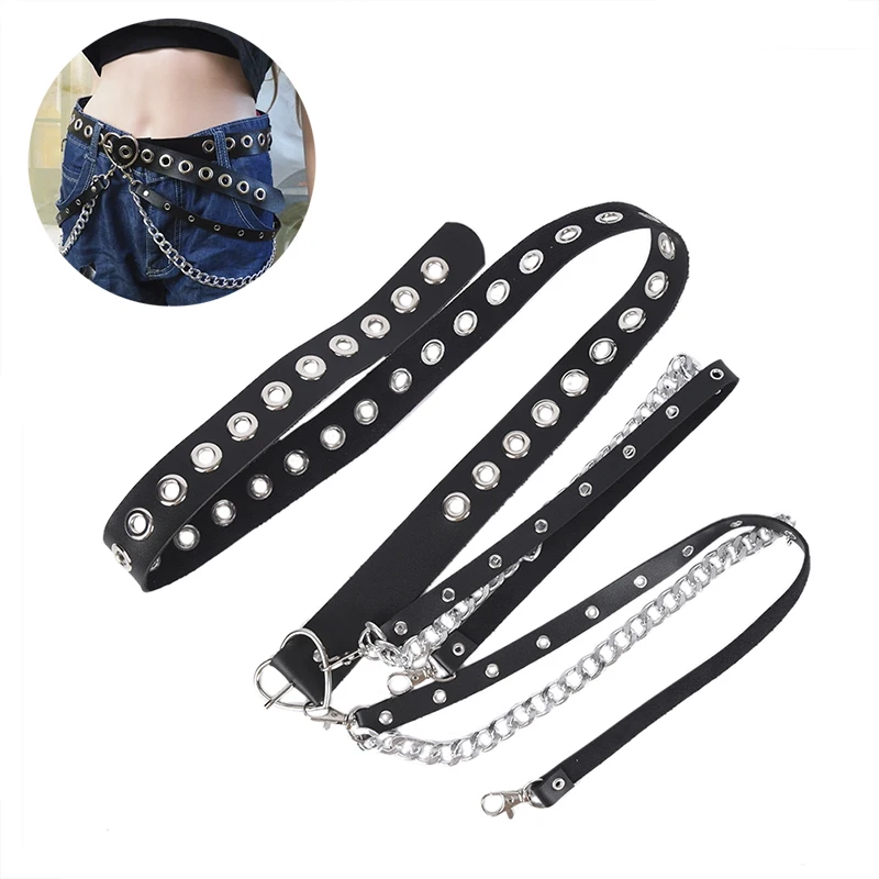 Women Luxury Ladies Harajuku Gothic Heart Belt Designer Punk Leather Black Ring Chain Buckle Dress Waist Belt Belts For Women
Women Luxury Ladies Harajuku Gothic Heart Belt Designer Punk Leather Black Ring Chain Buckle Dress Waist Belt Belts For Women