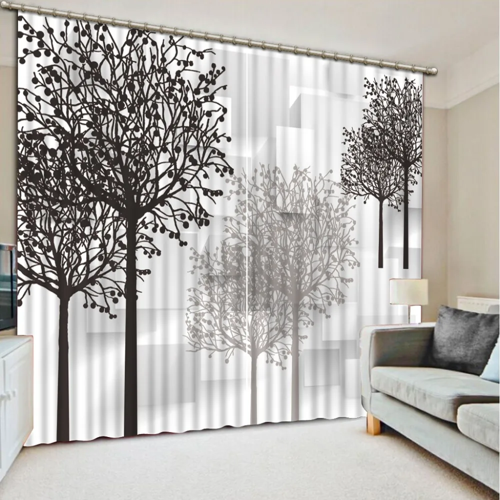 Black and white Curtain Decoration 3D Brief tree Curtains For Bedroom Living room Polyester Room Curtain
Black and white Curtain Decoration 3D Brief tree Curtains For Bedroom Living room Polyester Room Curtain