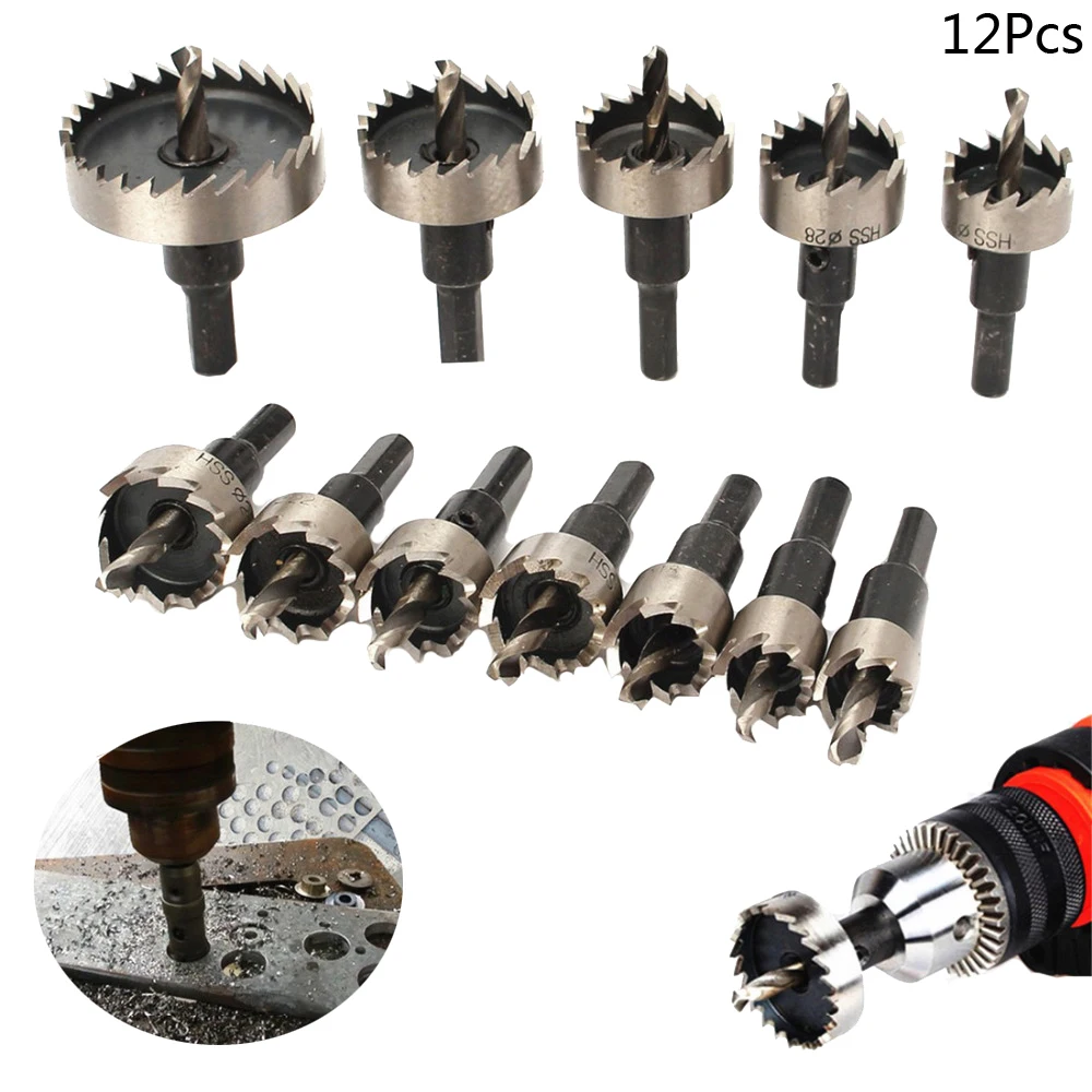 12Pcs 15-50mm HSS Drill Bit Set Holesaw Hole Saw Cutter Drilling Kit Hand Tool for Wood Stainless Steel Metal Alloy Cutting
12Pcs 15-50mm HSS Drill Bit Set Holesaw Hole Saw Cutter Drilling Kit Hand Tool for Wood Stainless Steel Metal Alloy Cutting