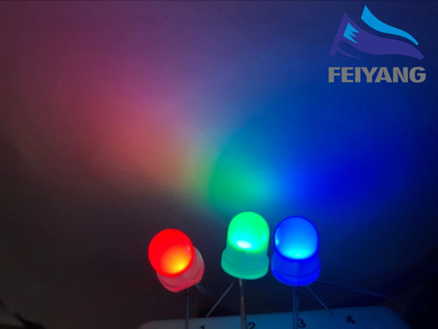 100 шт./лот 8 мм/F8 4Pin красный зеленый синий RGB LED диффузный общий анод/катод Rgbled