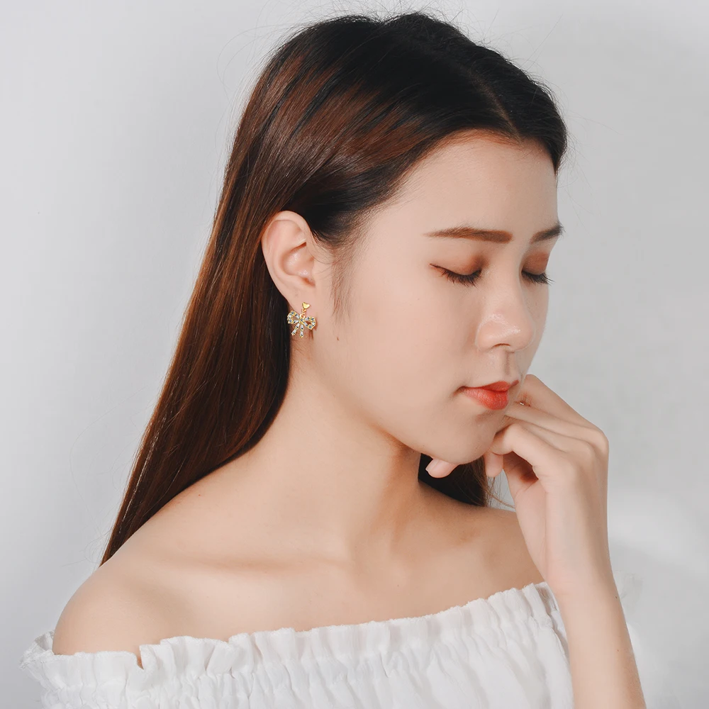 ModaOne Gold Heart Bowknot Sterling Silver Earring For Women Zircon Trendy Fashion Jewerly Aretes De Mujer Oorbellen 2 Colors
ModaOne Gold Heart Bowknot Sterling Silver Earring For Women Zircon Trendy Fashion Jewerly Aretes De Mujer Oorbellen 2 Colors