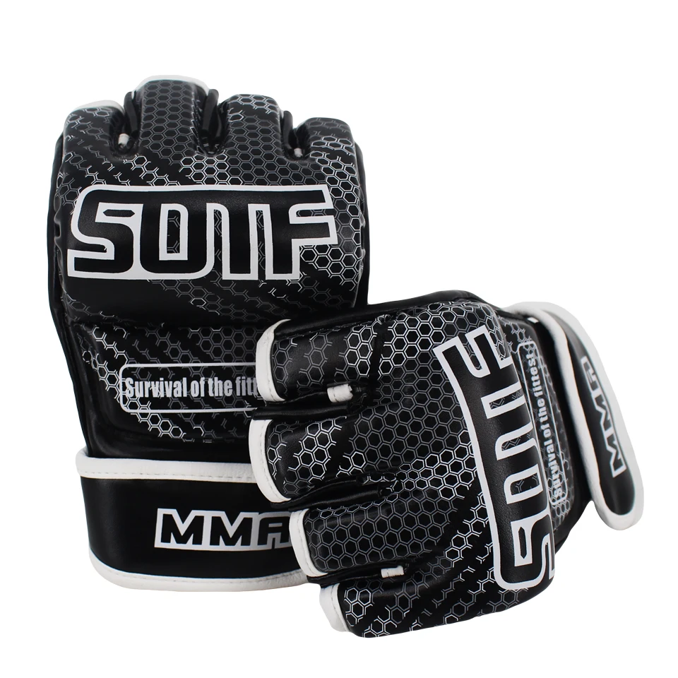Фото SOTF черные геометрические тренировочные боксерские Перчатки MMA - купить
