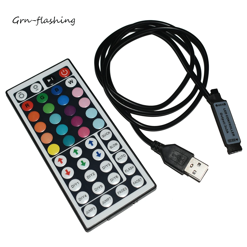USB Led strip Controller DC5V 3X2A IR 44keys Wireless RGB Remote Controller Dimmer For 5050/2835/3528 RGB Led Strips Lights
USB Led strip Controller DC5V 3X2A IR 44keys Wireless RGB Remote Controller Dimmer For 5050/2835/3528 RGB Led Strips Lights