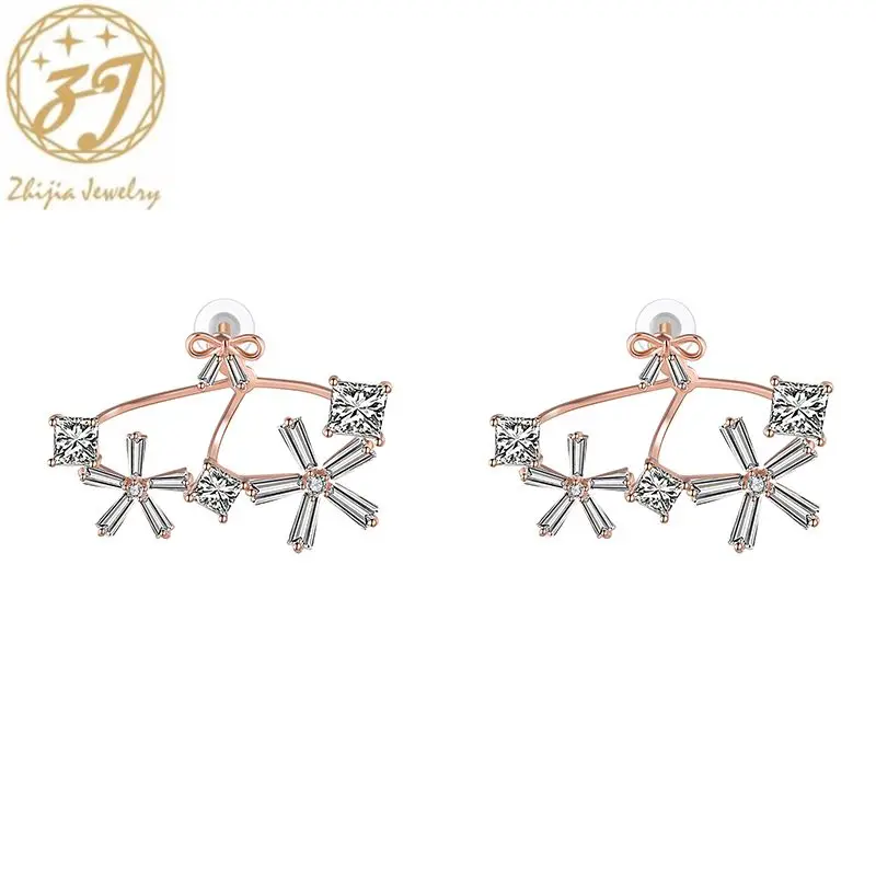 Zhijia new trendy flower rhinestone bowknot rose gold silver women stud earrings jewelry gifts wedding party accessories
Zhijia new trendy flower rhinestone bowknot rose gold silver women stud earrings jewelry gifts wedding party accessories