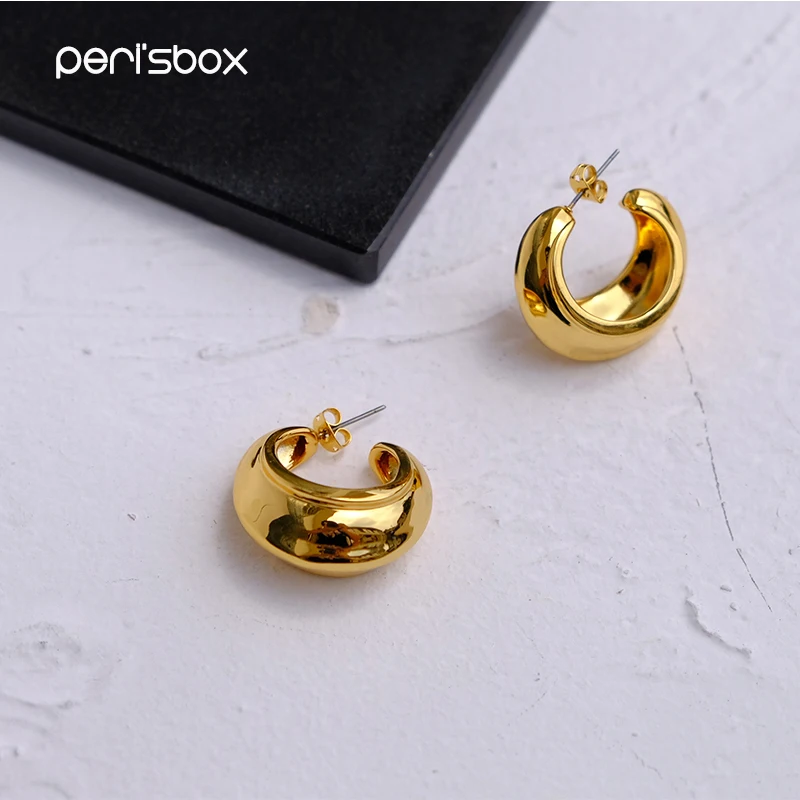 Peri'sBox Chic Gold Color Small Open Hoop Earrings for Women Statement Geometrical Earrings Minimalist Metal Brass Earrings 2019
Peri'sBox Chic Gold Color Small Open Hoop Earrings for Women Statement Geometrical Earrings Minimalist Metal Brass Earrings 2019