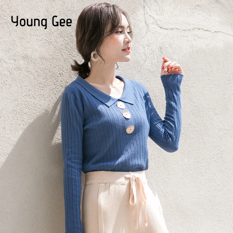 Young Gee Women Knitted Sweater Spring Autumn Winter Fashion Basic Long Sleeve Crew Neck Pullovers Tops Jumper Pull sueter mujer
Young Gee Women Knitted Sweater Spring Autumn Winter Fashion Basic Long Sleeve Crew Neck Pullovers Tops Jumper Pull sueter mujer
