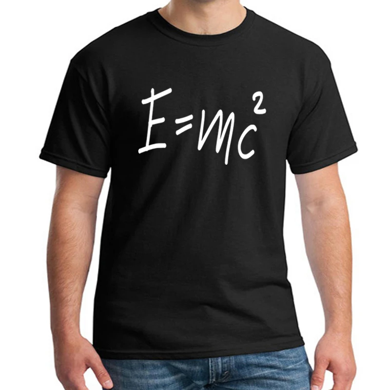 Популярная футболка Альберт Эйнштейна equation E = MC2 Свободный Топ с короткими