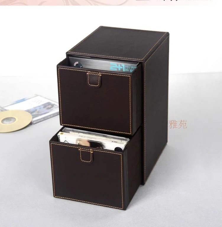 Fashion 2-layer 2-drawer leather desk CD/DVD sundries container storage box case organizer holder 227B
Fashion 2-layer 2-drawer leather desk CD/DVD sundries container storage box case organizer holder 227B