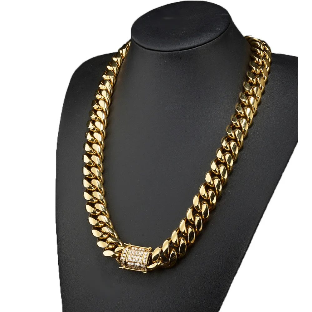 Popular 16mm Wide Necklace Or Bracelet Choose 7-40 Inches Gold Color Miami Chain For Men Stainless Steel Curb Cuban Chain
Popular 16mm Wide Necklace Or Bracelet Choose 7-40 Inches Gold Color Miami Chain For Men Stainless Steel Curb Cuban Chain
