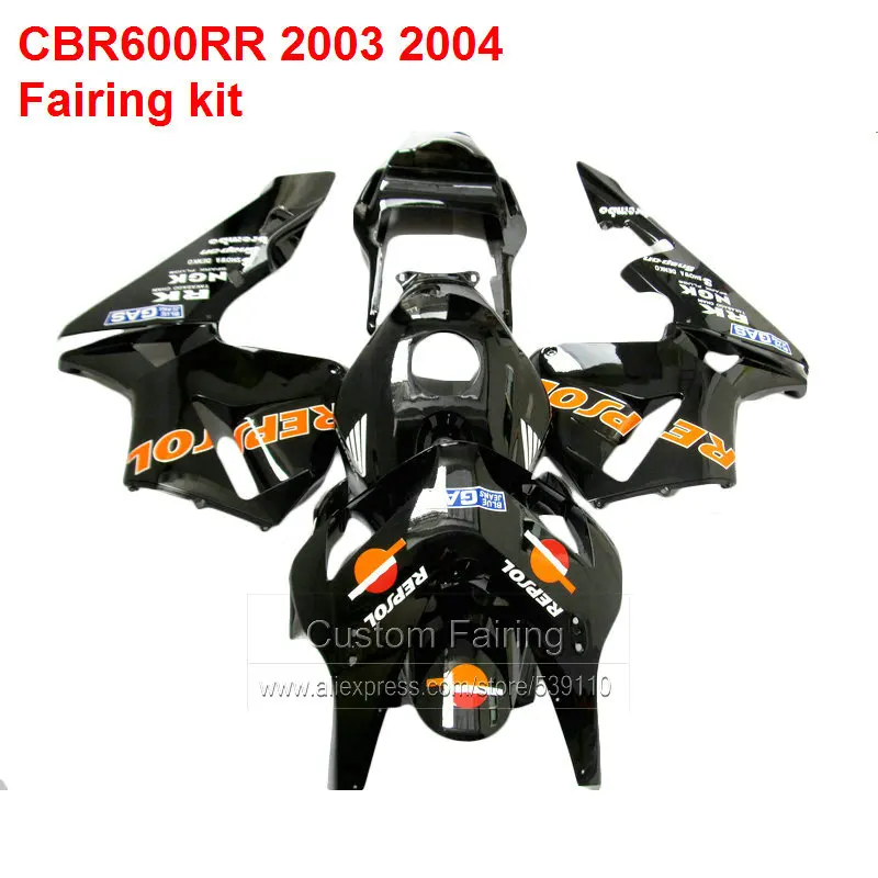 Black & Orange Fairings For HONDA CBR600RR 03 04 Sticker ( INJECTION ) Fairing Kit HX18
Black & Orange Fairings For HONDA CBR600RR 03 04 Sticker ( INJECTION ) Fairing Kit HX18