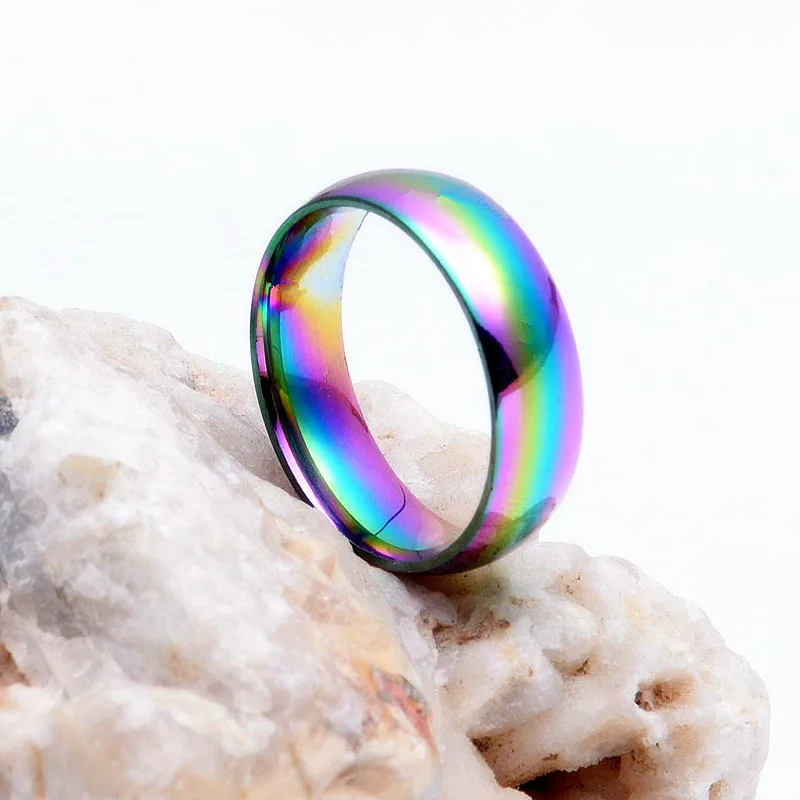 Men and women stainless steel rainbow rings trendy jewelry dazzling smooth colorful gifts
Men and women stainless steel rainbow rings trendy jewelry dazzling smooth colorful gifts