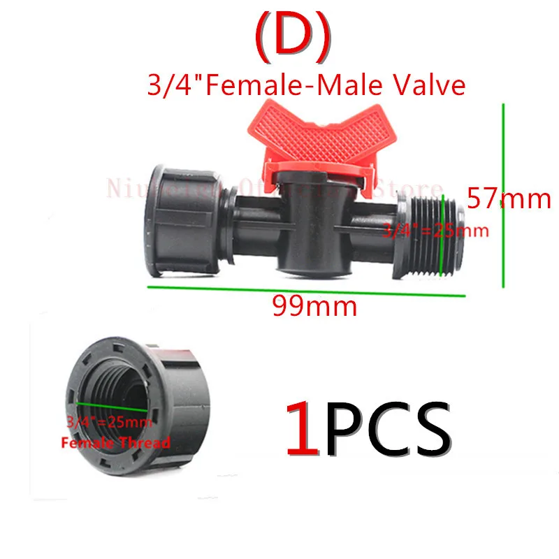 1PC 1/2"3/4" Threaded Male Female Valve Garden Irrigation Micro Drip Irrigation Greenhouse Mini Valve For LDPE Tube Fitting
1PC 1/2"3/4" Threaded Male Female Valve Garden Irrigation Micro Drip Irrigation Greenhouse Mini Valve For LDPE Tube Fitting
