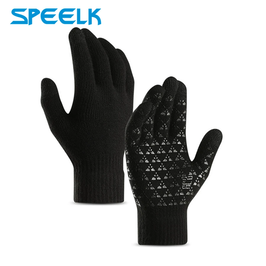 Зимние перчатки для сенсорного экрана мужчин и женщин шерстяные вязаные теплые