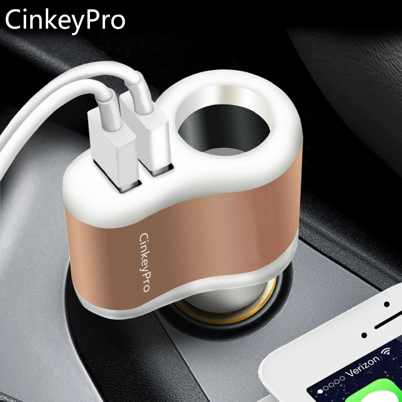 CinkeyPro Car-Charger Cigarette Lighter Car Charger Adapter 2.1A 2-Port USB Smart Mobile Phone Charging For iPhone 6 iPad XiaoMi
CinkeyPro Car-Charger Cigarette Lighter Car Charger Adapter 2.1A 2-Port USB Smart Mobile Phone Charging For iPhone 6 iPad XiaoMi