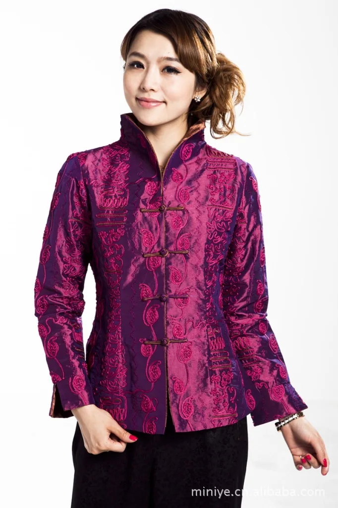 Chinese Traditional Stand Collar Costume Coat Women's Silk Satin Jacket Size: M to 3XL
Chinese Traditional Stand Collar Costume Coat Women's Silk Satin Jacket Size: M to 3XL
