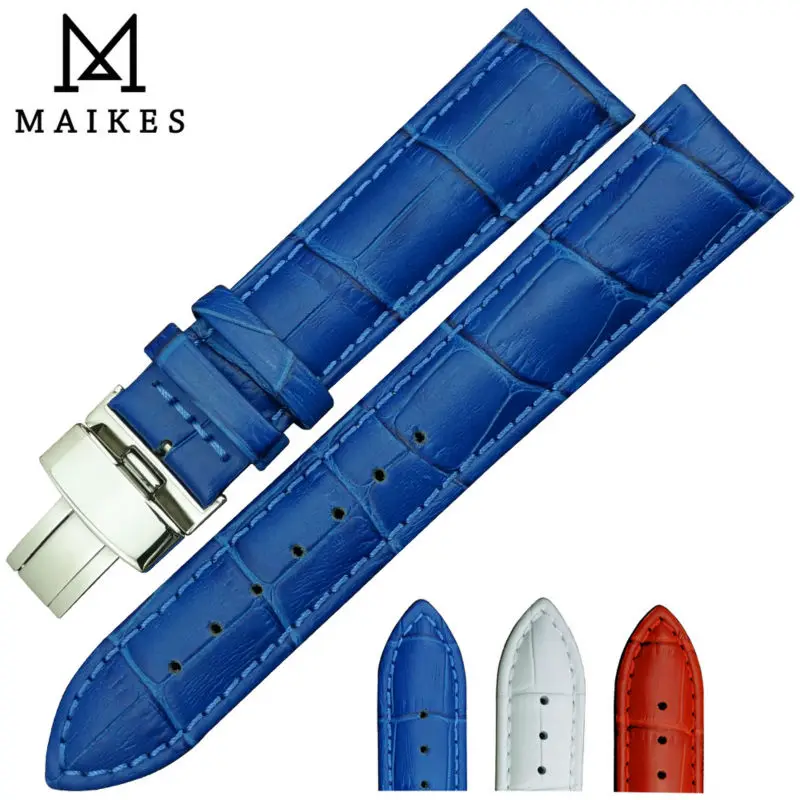 MAIKES Bule Genuine Leather Watch Band With Stainless Steel Folding Buckle 16mm 18mm 20mm Watch Strap
MAIKES Bule Genuine Leather Watch Band With Stainless Steel Folding Buckle 16mm 18mm 20mm Watch Strap