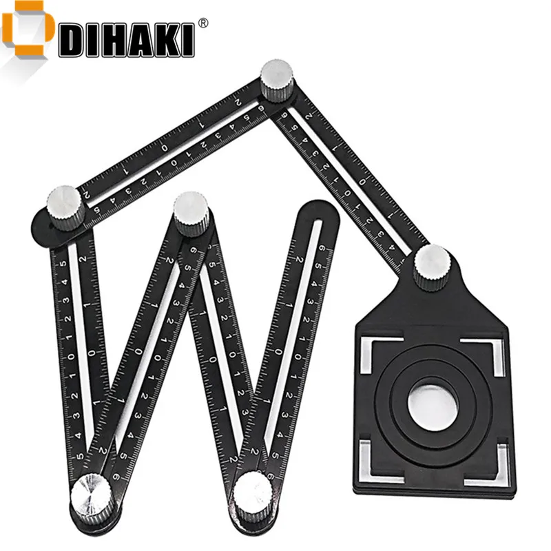 Multi Template 6-Sided Angle Measuring Ruler Folding Rulers Tool with Tile Positioning Aperture Ruler Woodworking Gauges Tool
Multi Template 6-Sided Angle Measuring Ruler Folding Rulers Tool with Tile Positioning Aperture Ruler Woodworking Gauges Tool