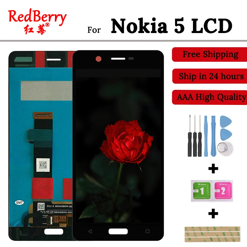 5.2"For Nokia 5 LCD Display Touch Screen Digitizer Assembly TA-1008 TA-1030 TA-1053 Pantalla Replacement Parts For Nokia 5 LCD
5.2"For Nokia 5 LCD Display Touch Screen Digitizer Assembly TA-1008 TA-1030 TA-1053 Pantalla Replacement Parts For Nokia 5 LCD