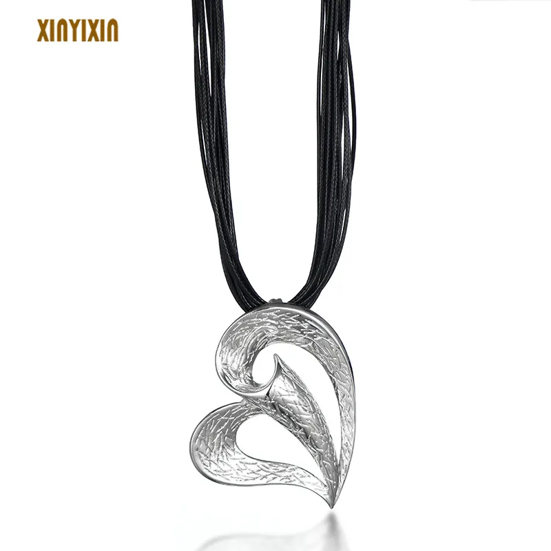 Vintage Big Silvery Heart Pendant Necklace Multi-Layer Black Leather Chains Choker Women Girl Ethnic Sweater Jewelry Party Gifts
Vintage Big Silvery Heart Pendant Necklace Multi-Layer Black Leather Chains Choker Women Girl Ethnic Sweater Jewelry Party Gifts