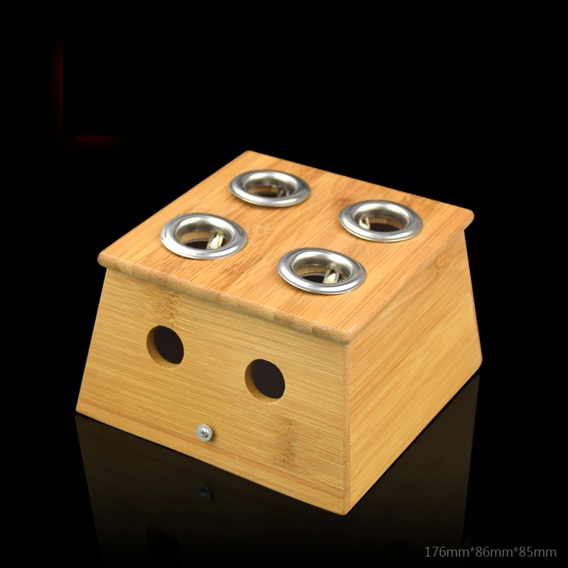 Chinese mugwort leaf burning Holder Four holes Bamboo wood Moxa Box for Acupuncture Points Moxibustion Massage
Chinese mugwort leaf burning Holder Four holes Bamboo wood Moxa Box for Acupuncture Points Moxibustion Massage