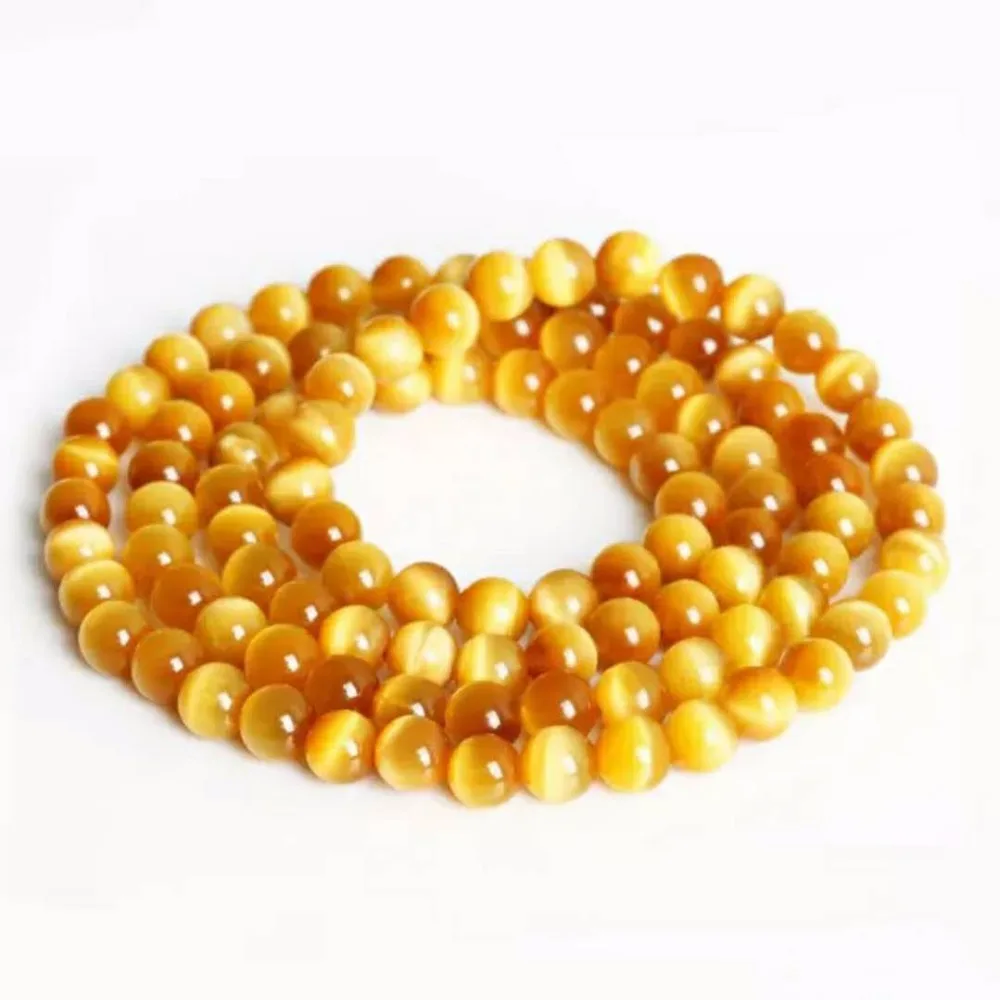 

Natural Gold Tiger Eye Bracelet Jewelry For Women Men Healing Luck Wealth Gift Energy Beads Stone Gemstone Strands AAAAA 6-8mm