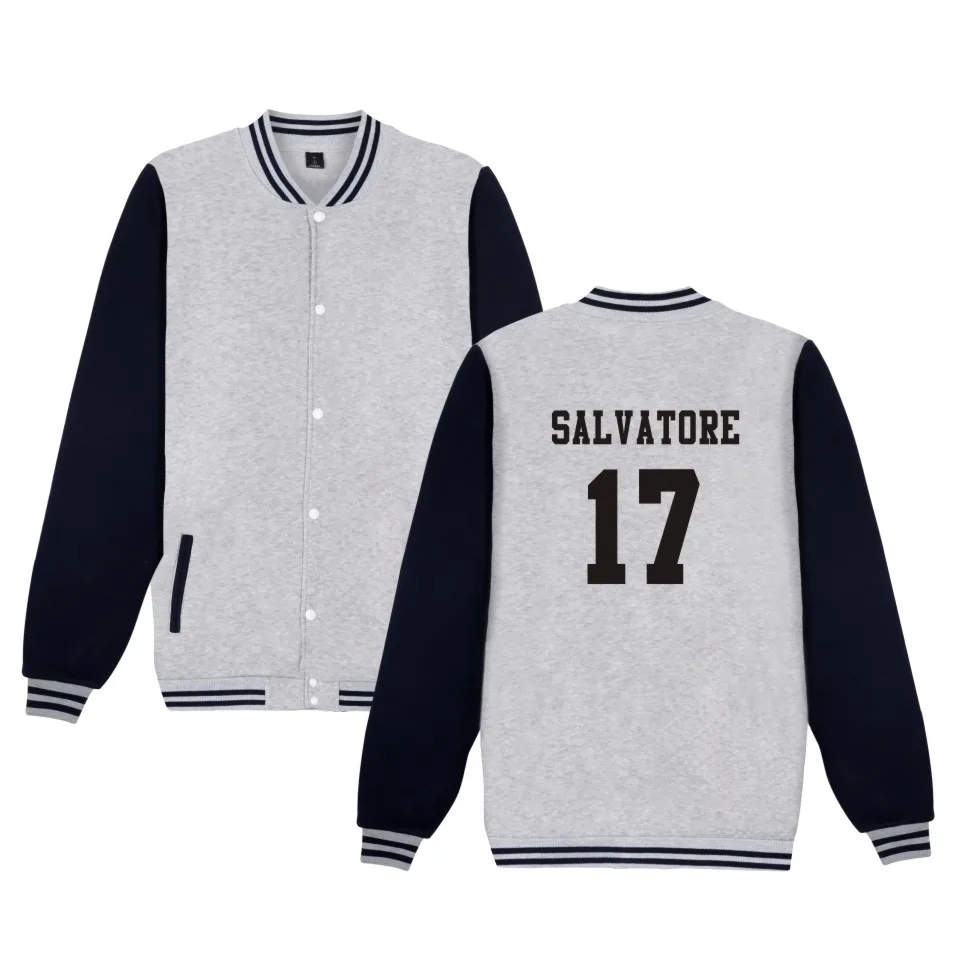 Salvatore 17 Vampire Diaries Mystic Falls Timberwolves Jacket Print Salvatore 17 Men Women Casual Clothing Baseball Uniform
Salvatore 17 Vampire Diaries Mystic Falls Timberwolves Jacket Print Salvatore 17 Men Women Casual Clothing Baseball Uniform