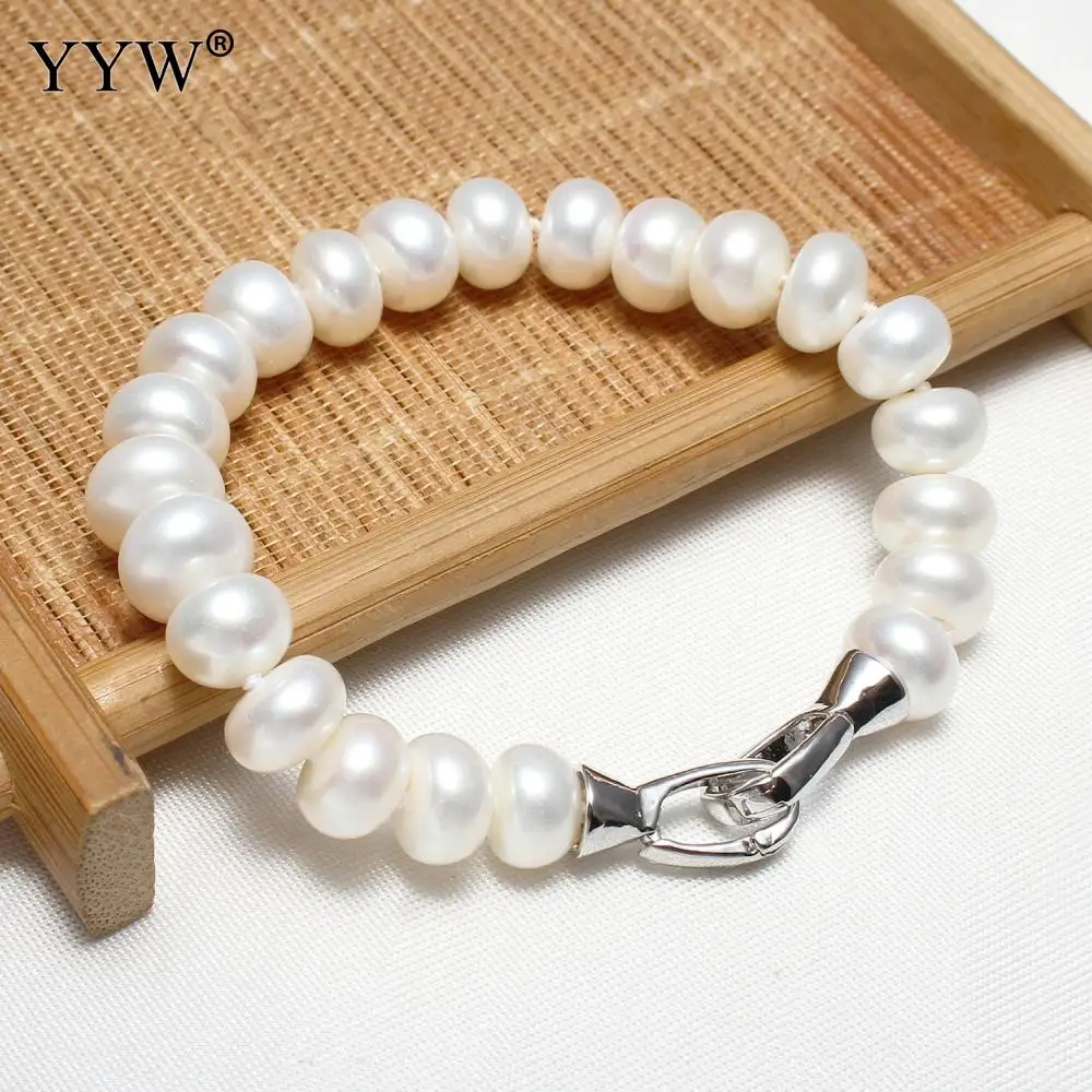 Fashion Freshwater Cultured Pearl Bracelet Silver Color Brass Clasp Bracelet for Woman 2019 Potato White Pearl Beaded Pearl
Fashion Freshwater Cultured Pearl Bracelet Silver Color Brass Clasp Bracelet for Woman 2019 Potato White Pearl Beaded Pearl