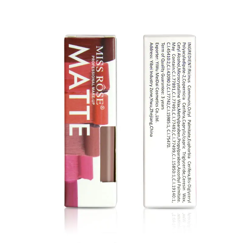 MISS ROSE Brand New 20 Colors Matte Lipstick Waterproof Long-Lasting Lip stick Easy To Wear Nutritious lips Makeup
MISS ROSE Brand New 20 Colors Matte Lipstick Waterproof Long-Lasting Lip stick Easy To Wear Nutritious lips Makeup