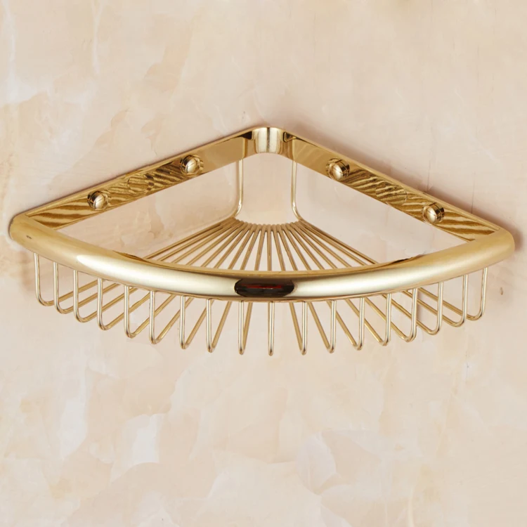 Gold Triangle Basket European Shower Corner Shelf Bathroom Silver Single-layer Storage Rack Bathroom Accessories Set
Gold Triangle Basket European Shower Corner Shelf Bathroom Silver Single-layer Storage Rack Bathroom Accessories Set