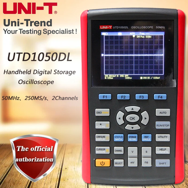 Двухканальный портативный цифровой запоминающий осциллограф UTD1050DL UNI-T, полоса пропускания 50 МГц, частота дискретизации 250 Мбит/с
Двухканальный портативный цифровой запоминающий осциллограф UTD1050DL UNI-T, полоса пропускания 50 МГц, частота дискретизации 250 Мбит/с