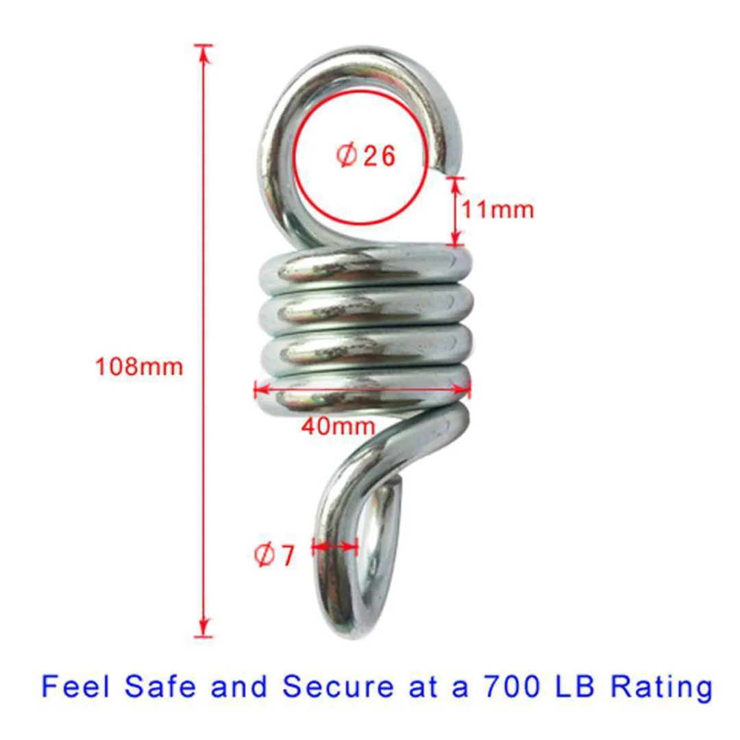 2pcs/set Heavy Duty Suspension Hook Spring Hanging Chair Hook For 2-3 Seat Hanging Chair Garden Swing
2pcs/set Heavy Duty Suspension Hook Spring Hanging Chair Hook For 2-3 Seat Hanging Chair Garden Swing