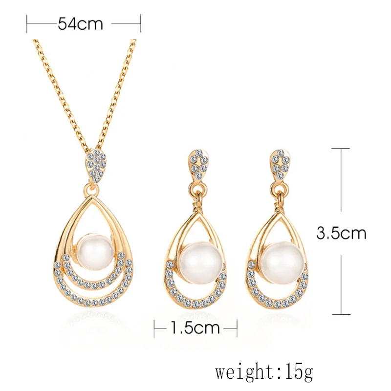 2019 Women's Water Drop Crystal Imitation Pearl Earring Necklace Jewelry Set Bridal's Elegant Wedding Party Luxury Accessories
2019 Women's Water Drop Crystal Imitation Pearl Earring Necklace Jewelry Set Bridal's Elegant Wedding Party Luxury Accessories