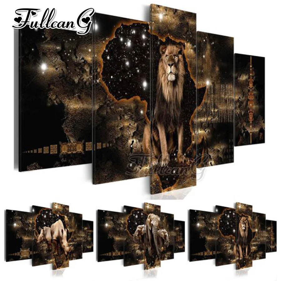 FULLCANG diy 5 pieces diamond painting abstract animal lion elephant full square/round drill 5d embroidery kits home decor FC843
FULLCANG diy 5 pieces diamond painting abstract animal lion elephant full square/round drill 5d embroidery kits home decor FC843