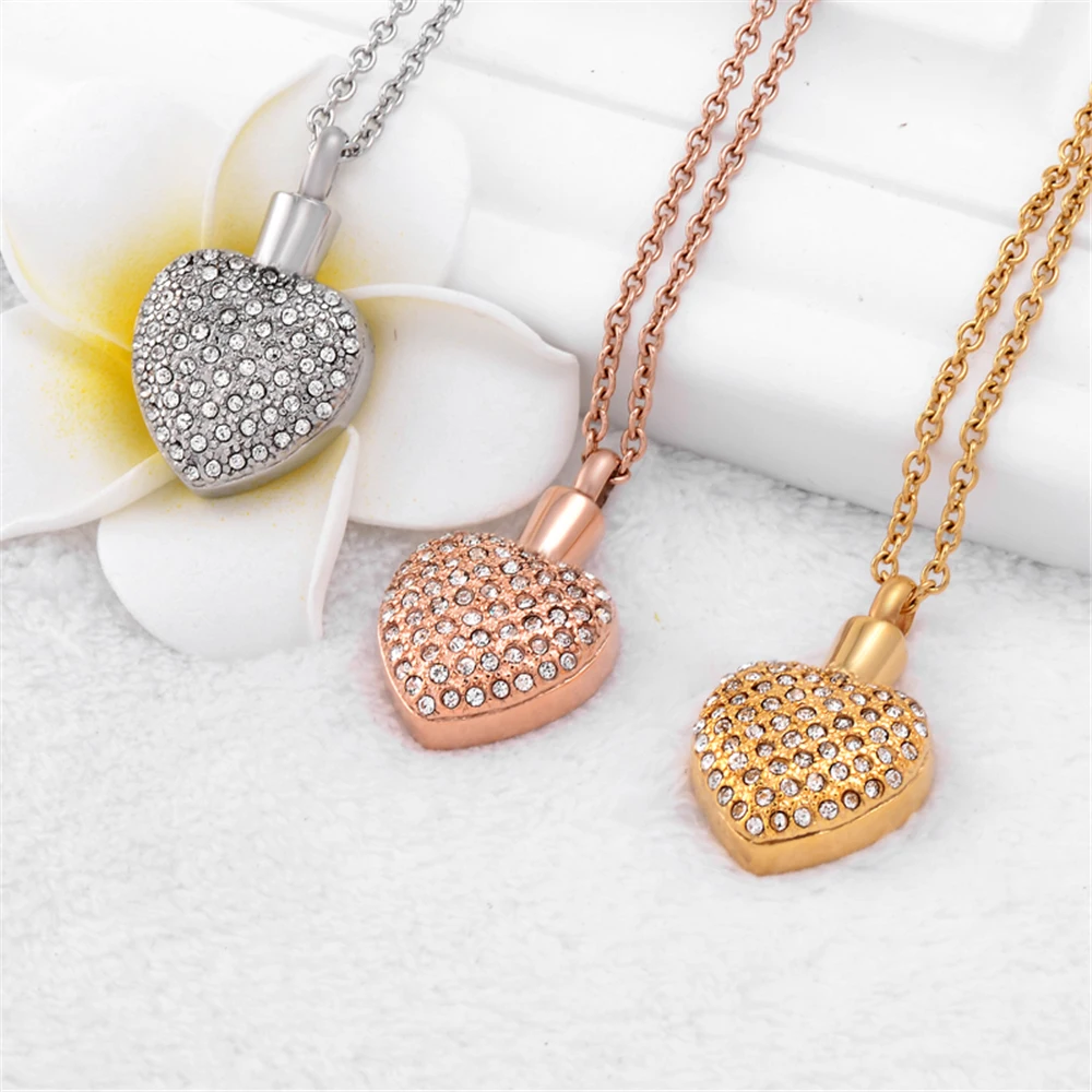 Shiny Crystal Inlay Cremation Urn Necklace Memorial Jewelry Stainless steel Ashes Keepsake
Shiny Crystal Inlay Cremation Urn Necklace Memorial Jewelry Stainless steel Ashes Keepsake