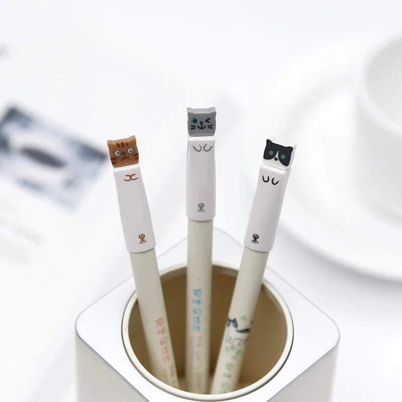 Korean Cute Cat Japanese 0.38mm Gel Pen Kawaii Blue Black Wrting Pens Office School Supplies Stationery for Kids Student
Korean Cute Cat Japanese 0.38mm Gel Pen Kawaii Blue Black Wrting Pens Office School Supplies Stationery for Kids Student