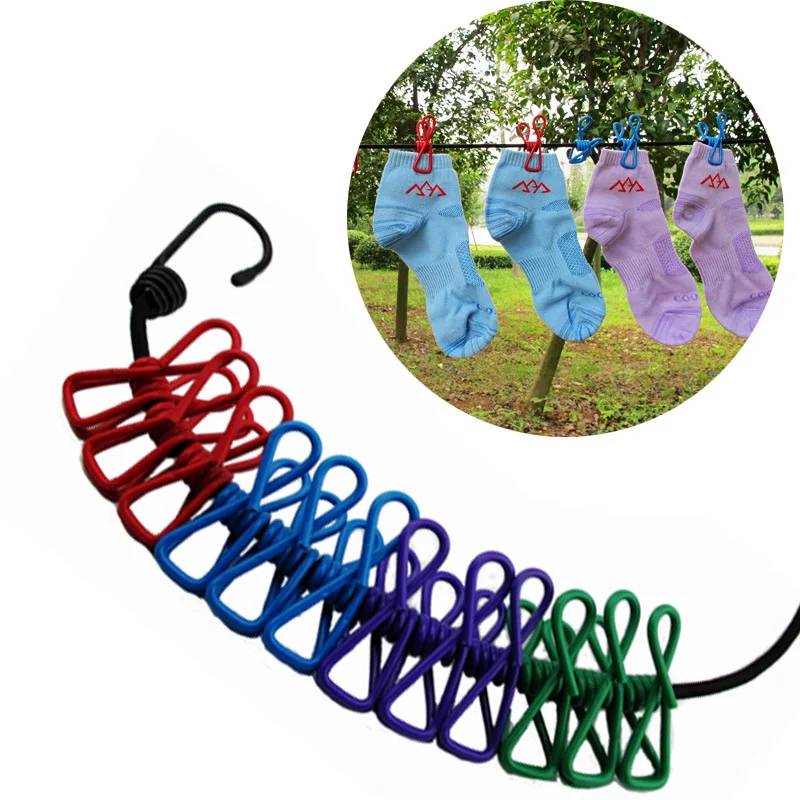 Portable Travel Stretchy Clothesline Outdoor Camping Windproof Clothes Line with 12 Clamp Clip Hooks Travel Kit
Portable Travel Stretchy Clothesline Outdoor Camping Windproof Clothes Line with 12 Clamp Clip Hooks Travel Kit