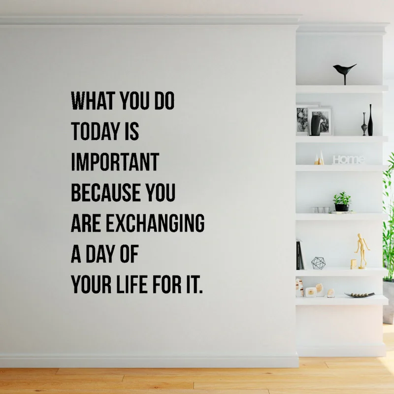 YOJA 35.3CM*52CM Today is important Motivational Quote Decor PVC Fashion Wall Sticker W1-1084 | Дом и сад