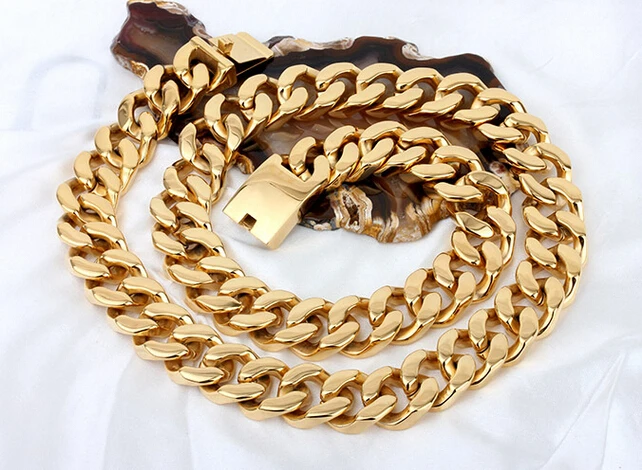 20mm HEAVY Biker Mens Chain Boys Gold Tone Curb Cuban Link 316L Stainless Steel Necklace 72CM length Titanium steel Jewelry Gift
20mm HEAVY Biker Mens Chain Boys Gold Tone Curb Cuban Link 316L Stainless Steel Necklace 72CM length Titanium steel Jewelry Gift
