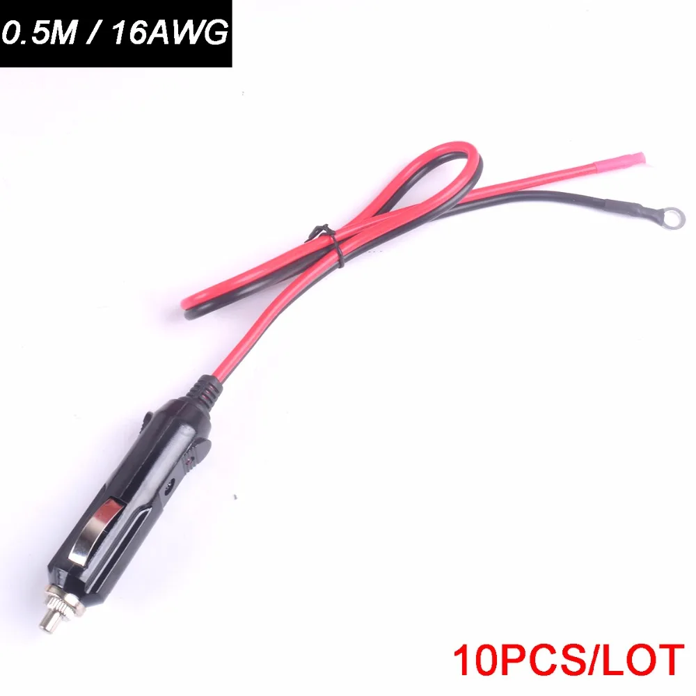 10pcs Cigarette Lighter Male to Raw Cable Ring Lugs Terminal Extension Adapter 0.5M/15A Heavy Duty Power Supply Cord DC Cable
10pcs Cigarette Lighter Male to Raw Cable Ring Lugs Terminal Extension Adapter 0.5M/15A Heavy Duty Power Supply Cord DC Cable