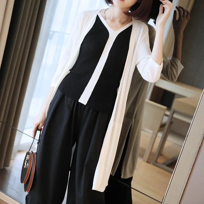 2019 summer ice silk sweater thin section loose sunscreen cardigan ladies long shawl coat
2019 summer ice silk sweater thin section loose sunscreen cardigan ladies long shawl coat