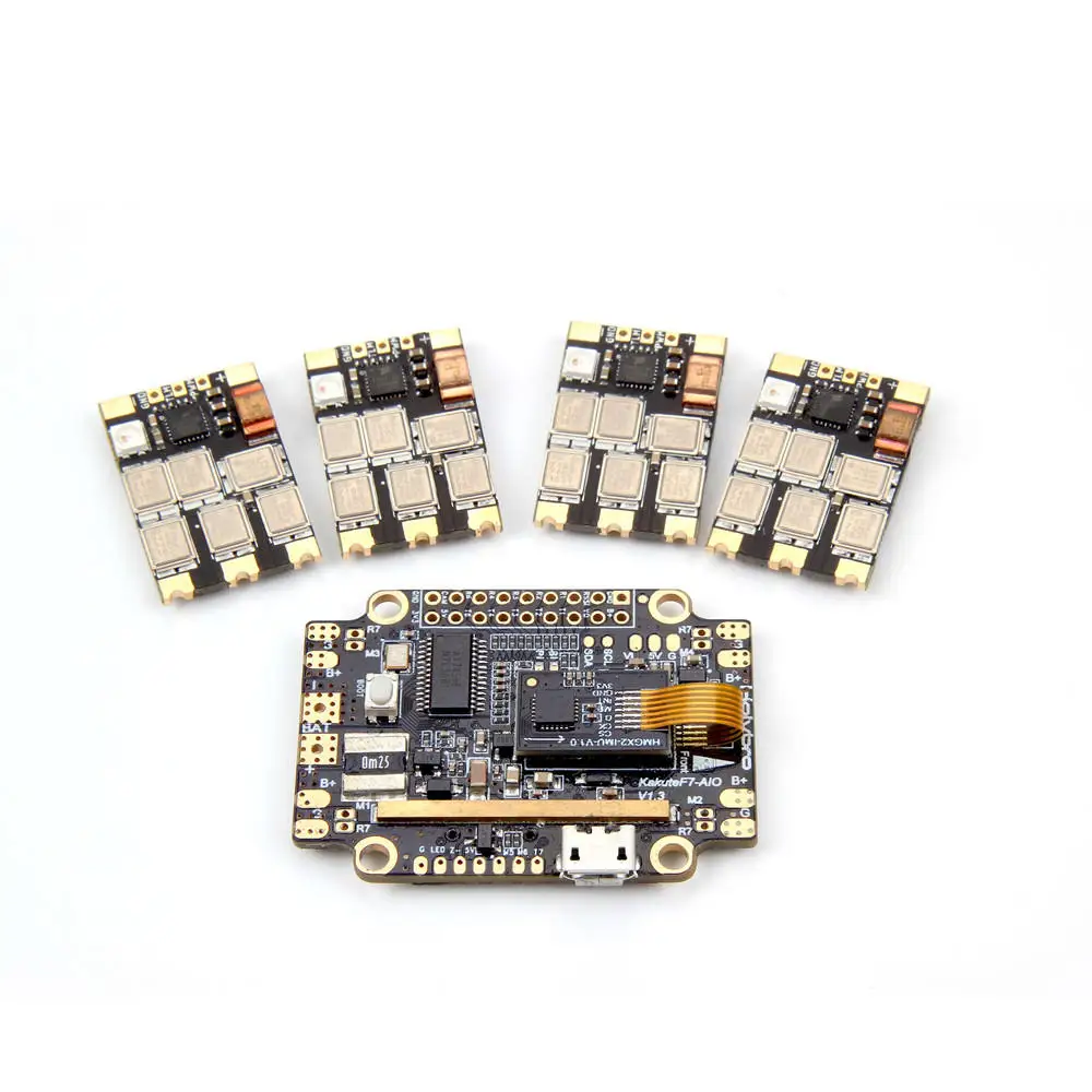 Holybro Kakute F7 AIO F7 Flight Controller w/ OSD BEC Current Sensor & 4 PCS 65A BLheli_32 Tekko32 F3 Metal ESC Combo for RC Dro
Holybro Kakute F7 AIO F7 Flight Controller w/ OSD BEC Current Sensor & 4 PCS 65A BLheli_32 Tekko32 F3 Metal ESC Combo for RC Dro