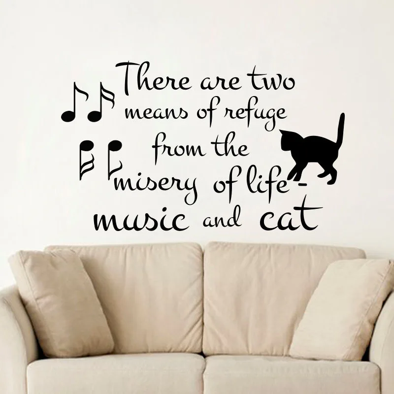 ZOOYOO There Are Two Means Of Refuge Home Decor Wall Sticker Art Vinyl Removable Music And Cat Wall Decals
ZOOYOO There Are Two Means Of Refuge Home Decor Wall Sticker Art Vinyl Removable Music And Cat Wall Decals